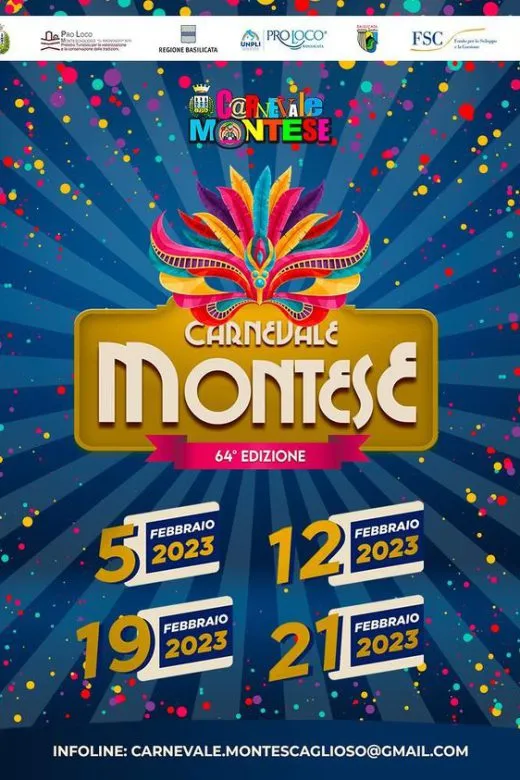 Locandina del programma ufficiale del Carnevale di Montescaglioso